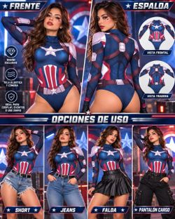 Captain America Long Sleeve Bodysuit - All Sizes