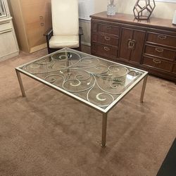 Vintage LaBarge Metal & Glass Coffee Table – Rare Italian Design