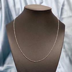 Dainty Sterling Silver Beaded Chain Necklace