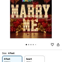 4FT Yellow 'MARRY ME' Signs for Proposal, Engagement, Wedding Decor 