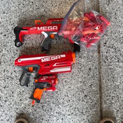 Nerf MEGA Dart Guns, 3 And Extra Projectiles