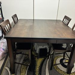 Wood Dining Table W/ 4 Chairs 