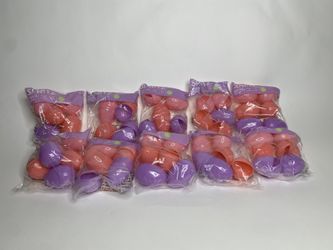 Pink & Purple plastic Easter Eggs 10 packs of 6 = 60 eggs 🥚