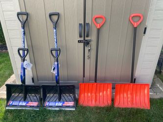 Shovels (blue $10 each, orange $5 each)