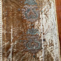 Antique Religious Christianity Embroidery Textile Tapestry 