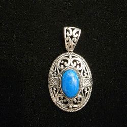 Ceruleite Pendant In 925 Sterling Silver