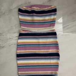 Shein Multi-coloured striped skirt set
