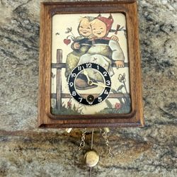 Vintage Hummel Mini/ Miniature Wind Up Wall Clock 