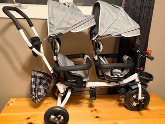 Double Seat Kids Tricycle Stroller