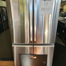 Profile 28 cu. ft Quad Door Bottom Freezer Refrigerator Fingerprint Resistant Stainless w/Dual-Dispense AutoFill Pitcher