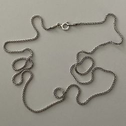 925 silver 23.5ā 1mm wheat chain necklace 23.5 inches Unisex