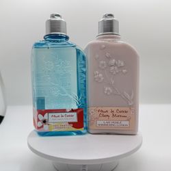 L’OCCITANE CHERRY BLOSSOM SHOWER GEL & SHIMMERING LOTION SET - 250ML EACH