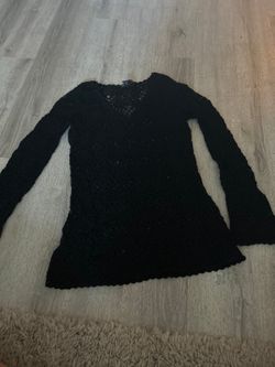 INC Black Mesh like Knitted Long Sweater
