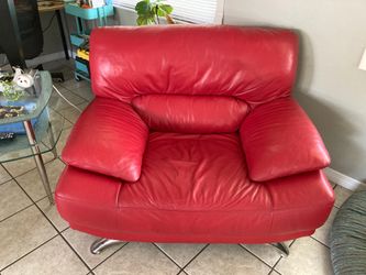 Big red leather chair