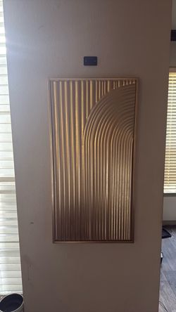 2‑Piece Modern Textured Metal Wall Art – Gold Finish