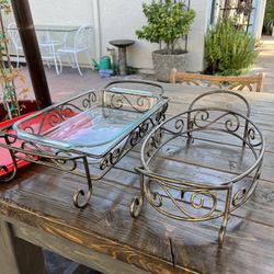 2- Metal Pyrex Holders 