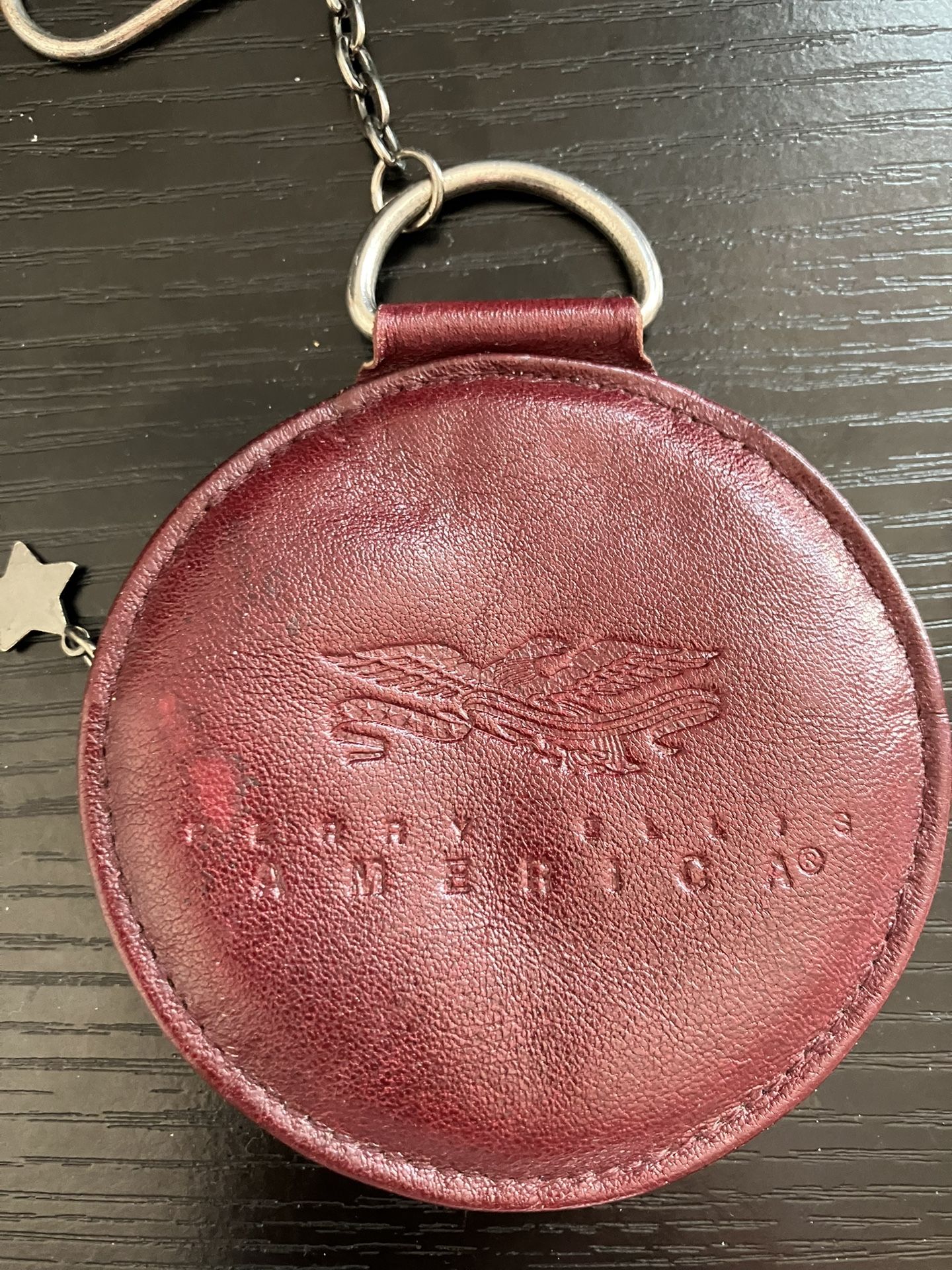Key Chain Perry Ellis All Leather With Zipper