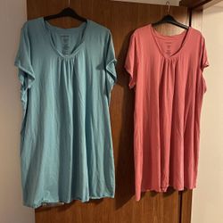 Anybody; Set Of Two : Short Sleeve Tunic Blouse ( Or Short Sleeve Mini Dress) 3XL