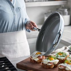 GreenPan The Big Fry 14" Pan with Helper Handle blue @A9-979