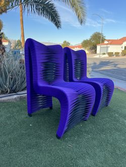 2 Seat Belt Dining Chairs , High Back, Purple