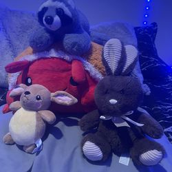 Stuffed Animals And A Pillow