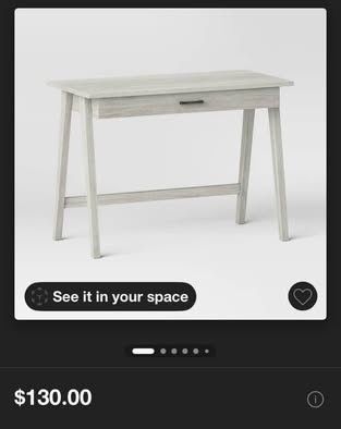 Paulo Wood Writing Desk with Drawer - Threshold