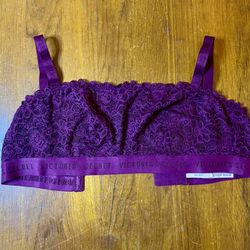 Victorias Secret Purple Lace Bralette Size L Grande Lined 