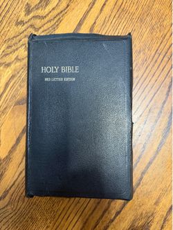 Vtg Bible Red Letter Edition KJV Books in Publishers Black Cover OBO