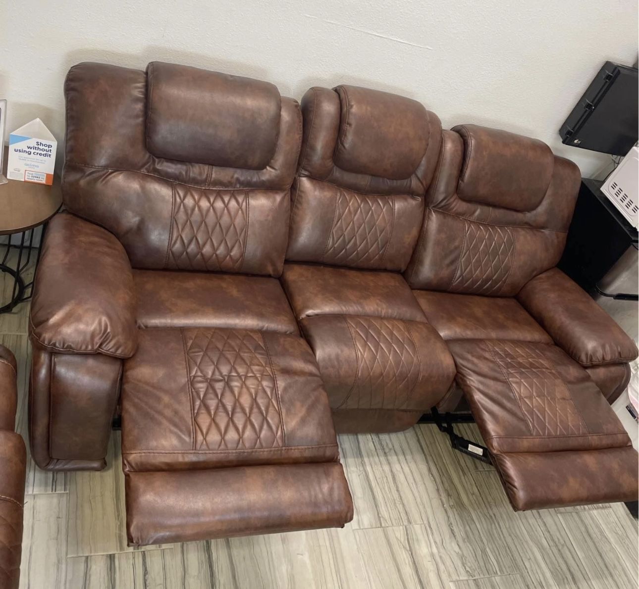 Santiago two-piece sofa loveseat recliner living room $1099 with easy finance