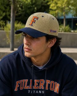 Cal State Fullerton Titans Snapback Curve Bill Jute Hat NEW