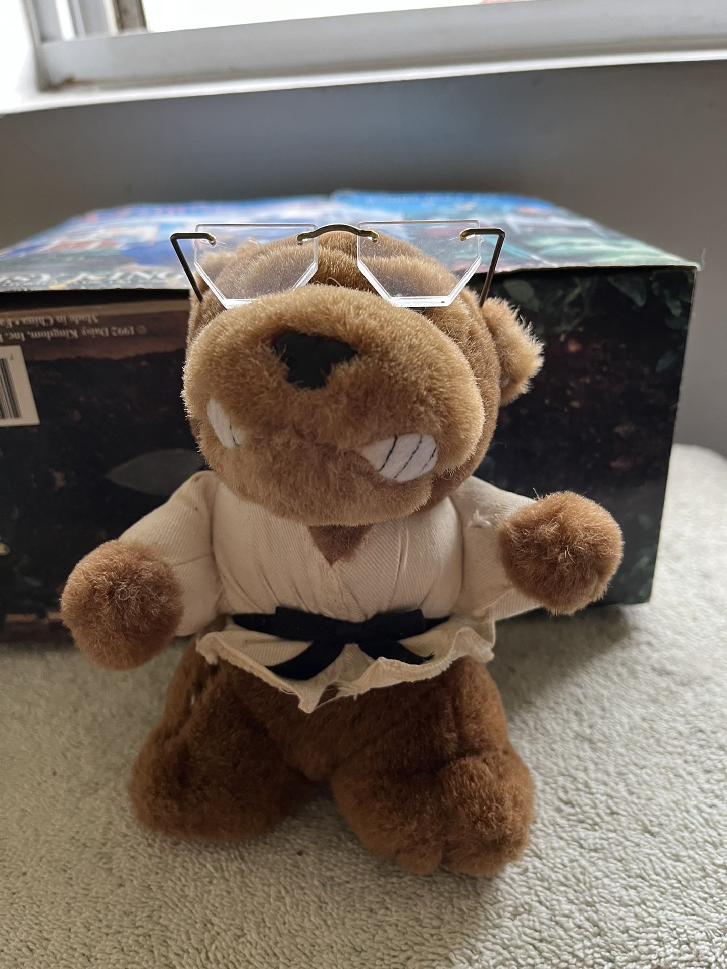 Angry bear wearing glasses