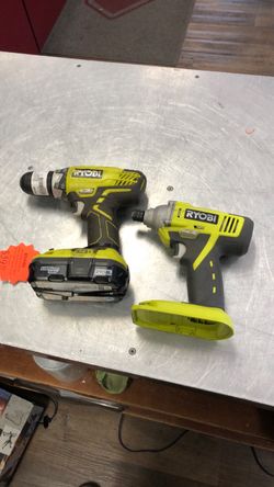 1003 Ryobi P234G P208B 18V Lithium Ion 1/2” Drill and 1/4” Impact Driver Set W/ 1.3ah Battery 565127