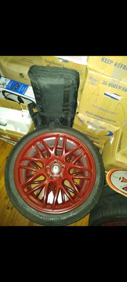 20" Red Aftermarket Wheel with Tires