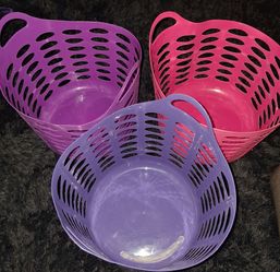 Set of 3 Plastic Storage Baskets