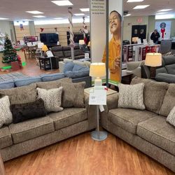 Olin Chocolate Living Room Set (SOFA and LOVESEAT