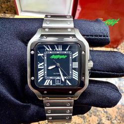 Silver Men’s Luxury Watch Black Face 41MM