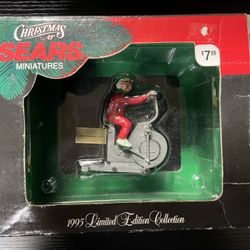 Sears Miniatures 1995 Exercise Bike  Ornament - Mrs. Claus - New 