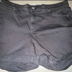 LuLaRoe Boyfriend Denim Shorts Cascade Black - Size 38