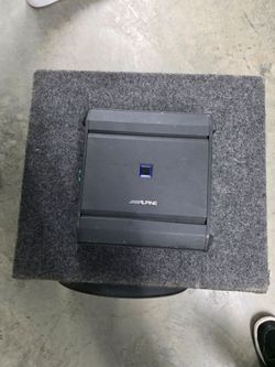 Alpine  amp and 10in subwoofer box with sub