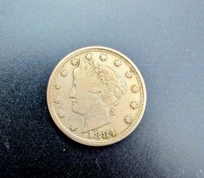 1884 High Grade Key Date Liberty Nickel Coin