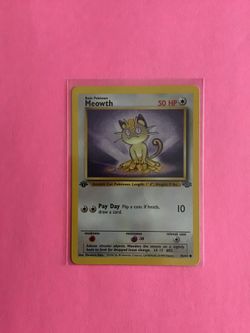 1st edition Meowth 56/64 Pokemon Card from Jungle Set