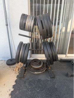 Iron Weight Plates plus stand