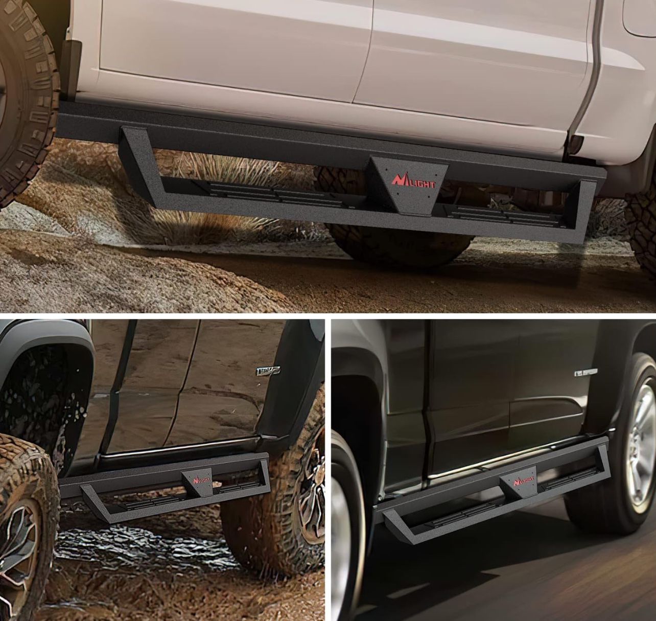 Running Boards 15-24 Colorado/ Canyon Crew Cab Dual-Stage Powder Coated Slip-Proof 