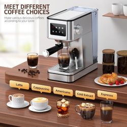 Espresso & Coffee Maker – 20 Bar Pump, Multiple Drink Options - Brand new!