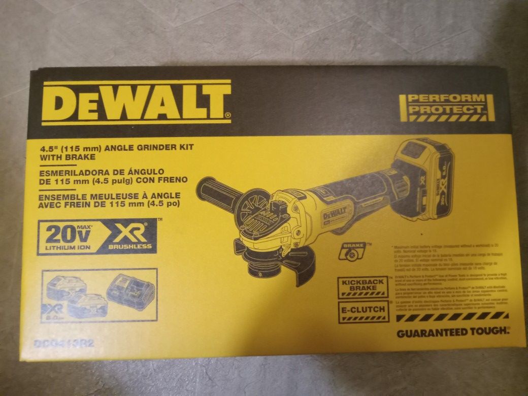 Dewalt Max 20V XR2 4.5" Angle Grinder Kit W/ Brake (DCG413R2)