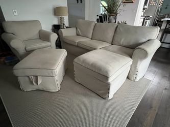 Rare Discontinued IKEA EKTORP Living Room Set + Target Lamps – Excellent Condition!