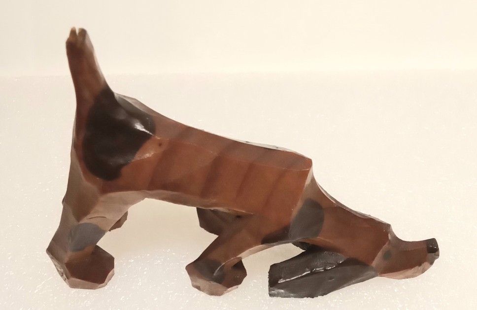 VTG Folk Art Handcarved Bassett/Bloodhound/Coondog Whittle Wood MCM Rustic READ