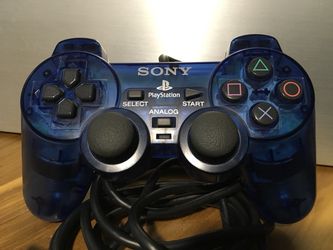 Sony Playstation 2 Dualshock 2 Analog Wired Controller SCPH-10010 - Ocean  Blue