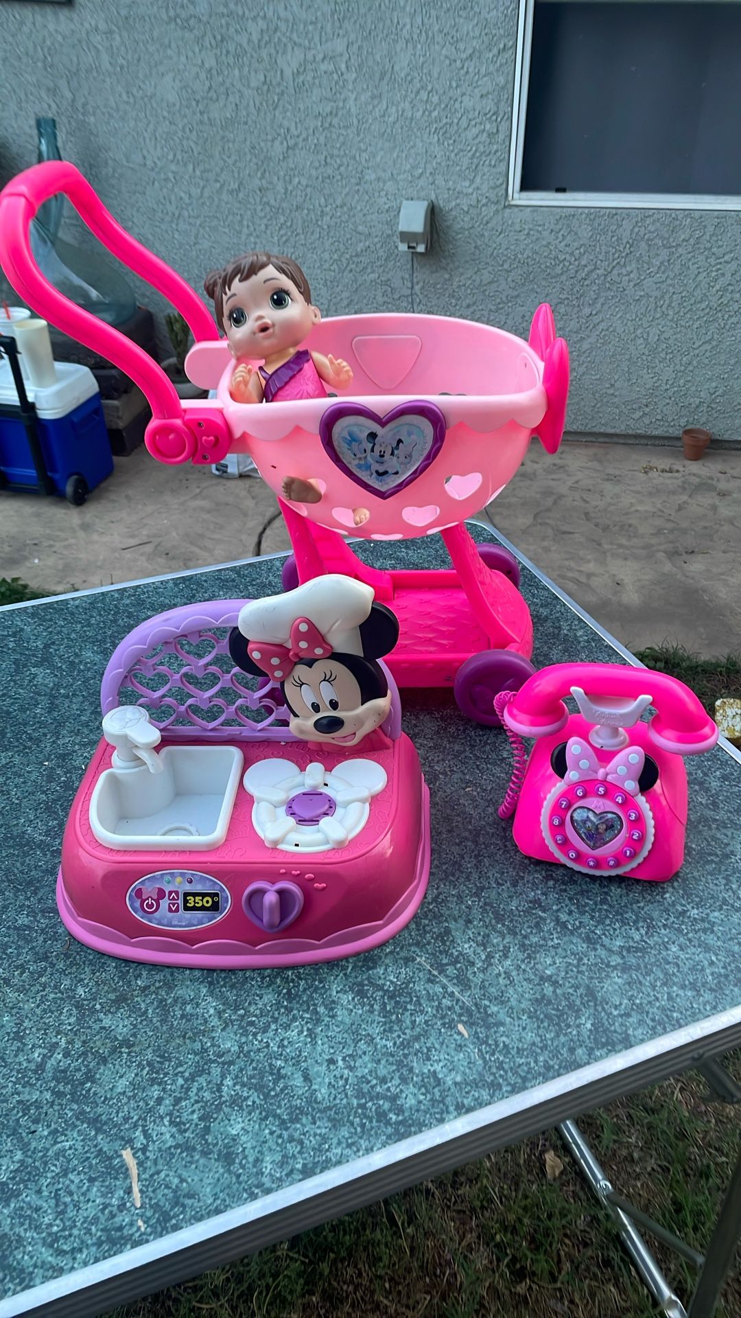 Mimi Stove,shopping Car , Telephone And Doll