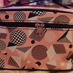 Cosmetic Case With Matching Makeup Bag n 8 Face/ Eye Brushes